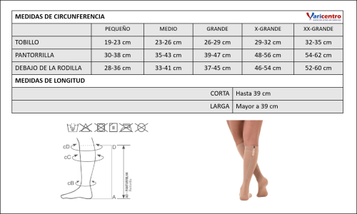 MEDIAS PARA VARICES COTTON CON CIERRE 20-30mmHg